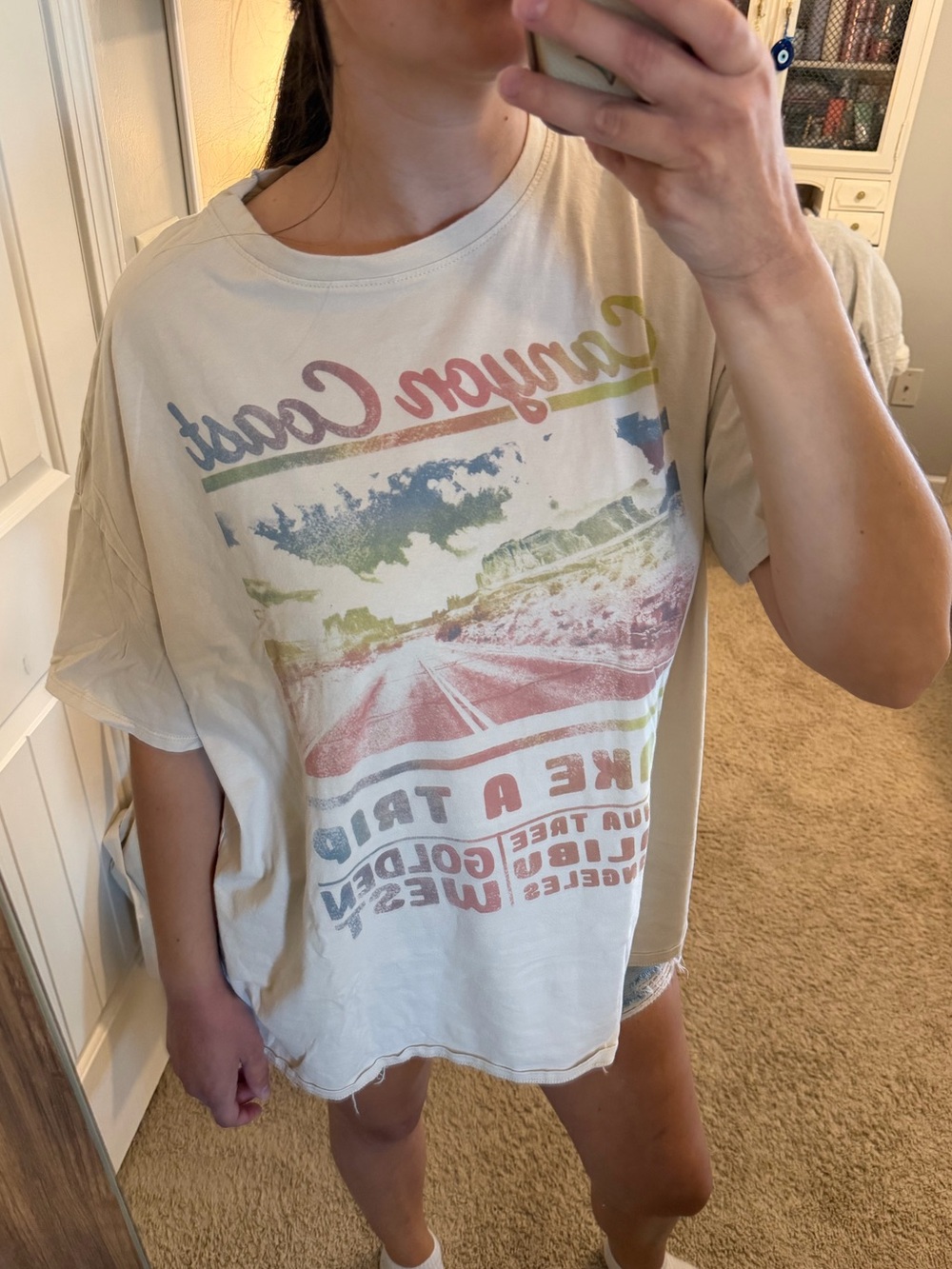 wild fable Cream Graphic Tee with Muted Multicolor Print